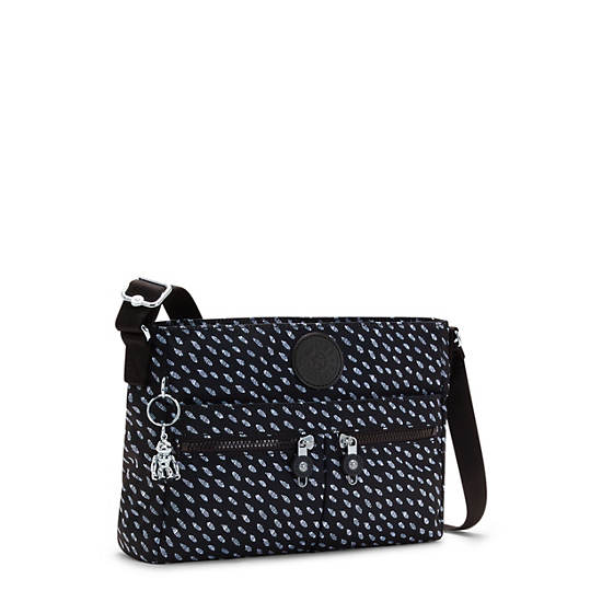 Kipling New Angie Printed Crossbody Táska Fekete | HU 1201LI